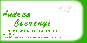 andrea cserenyi business card